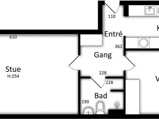 2 værelses lejlighed på 67 m²