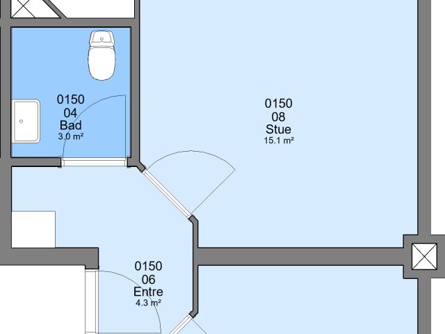 2 værelses lejlighed på 60 m²