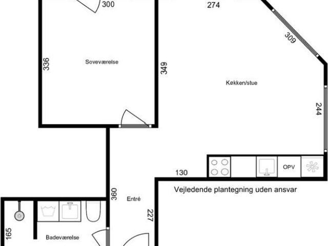 2 værelses lejlighed på 60 m²