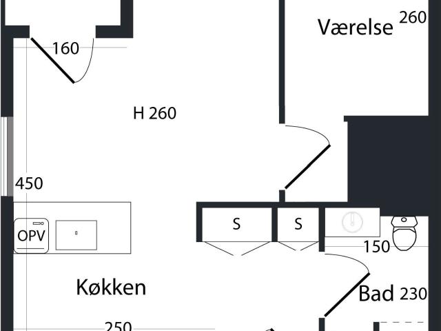 2 værelses lejlighed på 61 m²