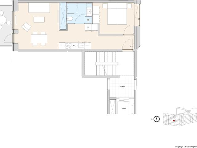 2 værelses lejlighed på 63 m²