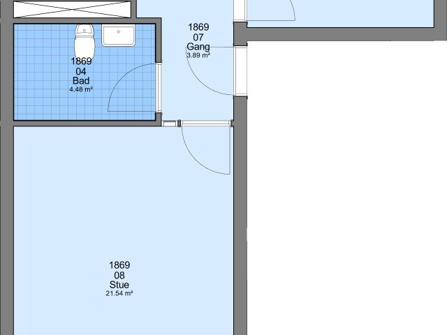 2 værelses lejlighed på 70 m²