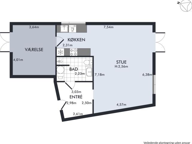 2 værelses lejlighed på 93 m²