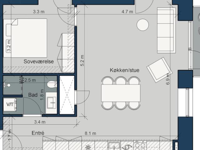 2 værelses lejlighed Østre Havnepark, 9000 Aalborg