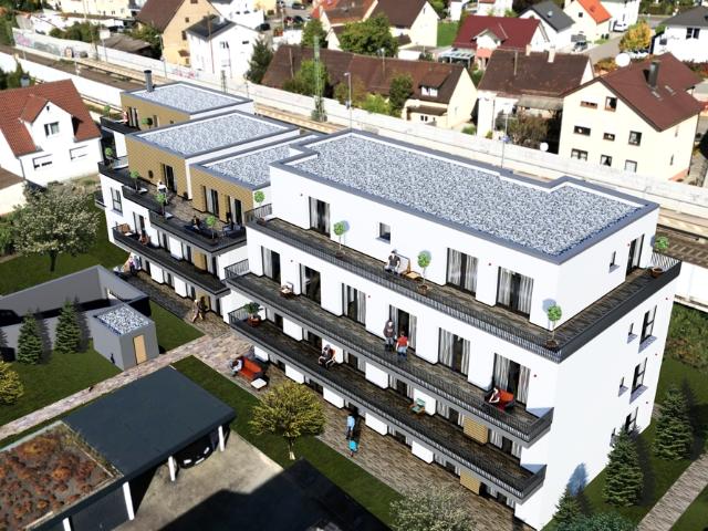2 Zi. Wohnung im 2. OG, Balkon, inkl. neuer Einbauküche, Aufzug! KFW 40 QNG Standard!