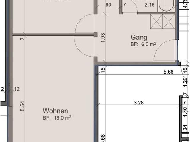 2 Zimmer, 50 m², EG