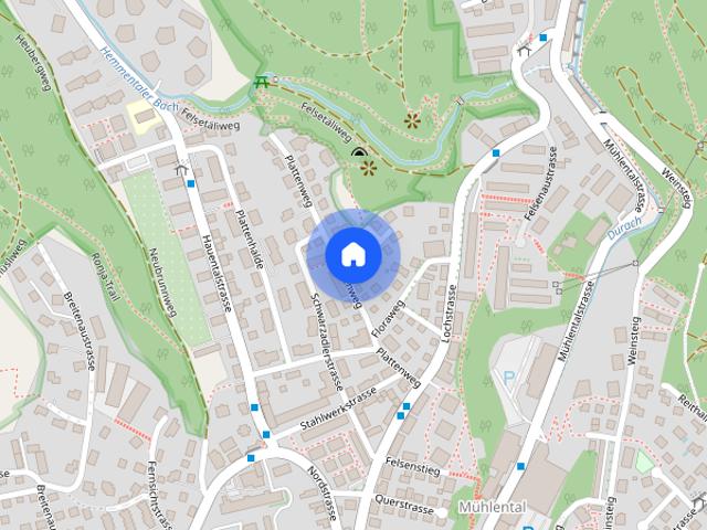 2 Zimmer, 50 m², 2. Stock