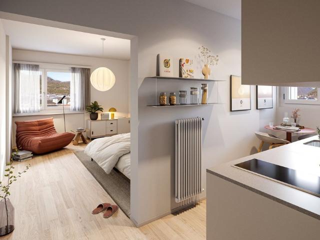 2 Zimmer, 36 m², 1. Stock