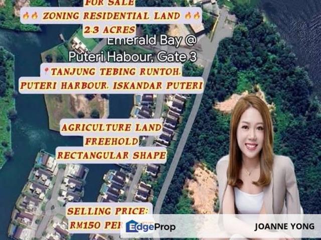 2.3 Acres Zoning Residential, Agriculture Land Tanjung Tebing Runtoh, Iskandar Puteri, Johor