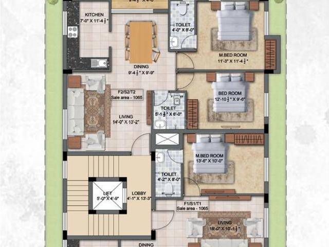 2.5 BHK Apartment in Urapakkam West for resale Chennai. The reference number is 20343254