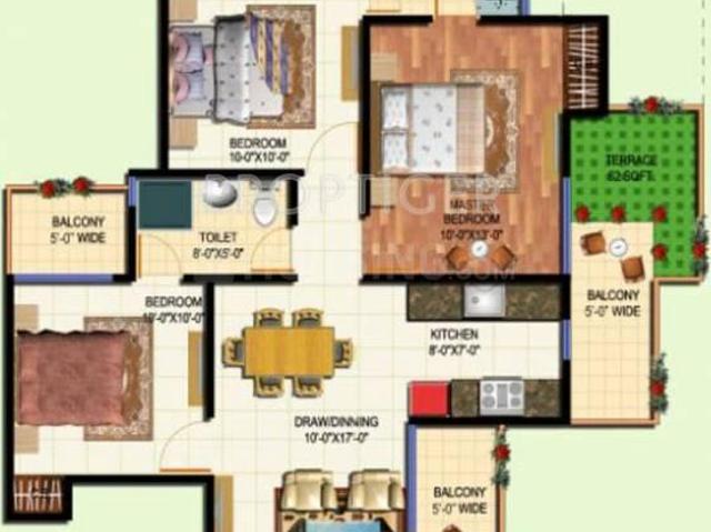 2.5 BHK Apartment in Noida Extension for rent Greater Noida. The reference number is 20384289