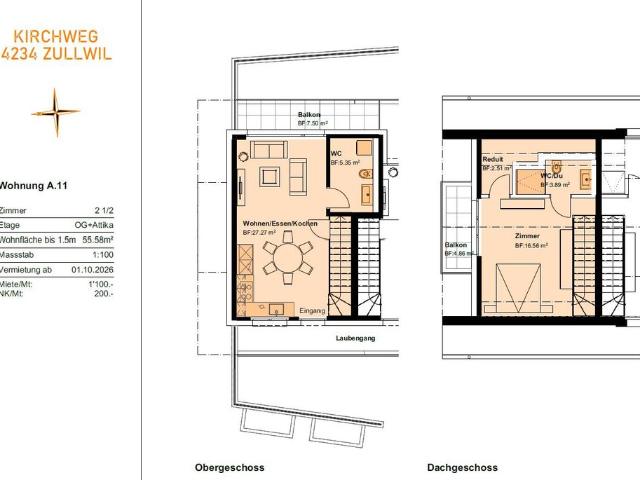 2.5 Zimmer, 55 m²
