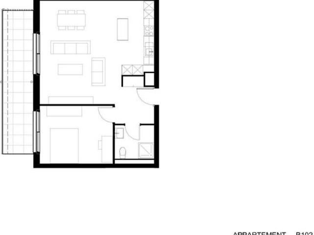 2.5 Zimmer, 59 m², 1. Stock