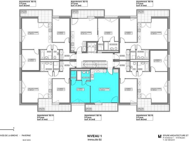 2.5 Zimmer, 51 m², 1. Stock