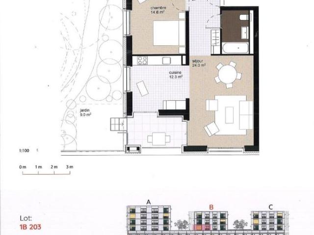 2.5 Zimmer, 67 m², 2. Stock