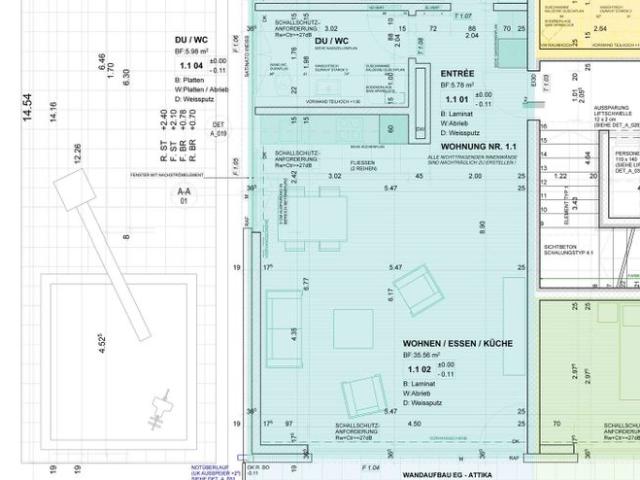 2.5 Zimmer, 63 m², 1. Stock
