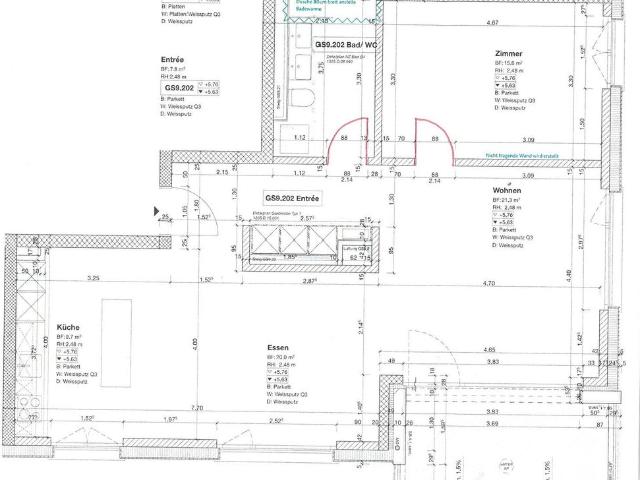 2.5 Zimmer, 80 m², 2. Stock