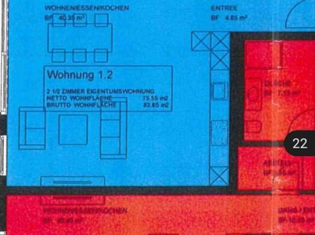 2.5 Zimmer, 90 m², EG