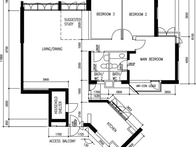 2A Upper Boon Keng Road HDB Apartment For Sale, $1,050,000, 3 Bed 2 Bath 1,184 sqft $887.00 psf