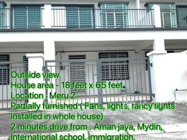 2Storey Terraced House For Rent jalan Chepor Idaman Meru Ipoh