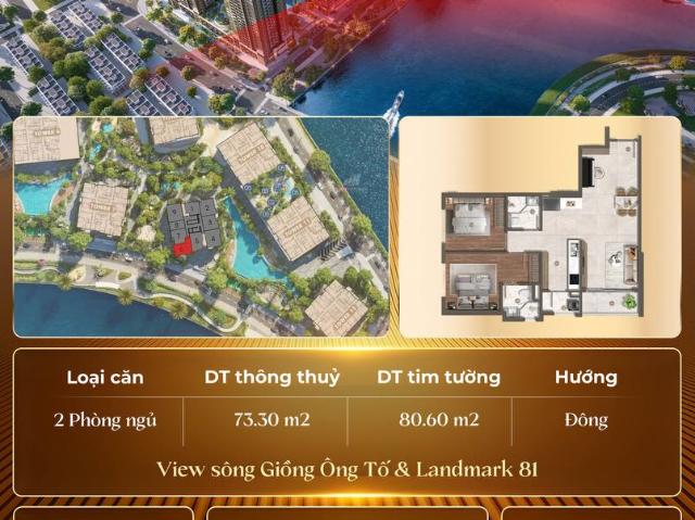 2PN THE PRIVE, VIEW SÔNG & VIEW LANDMARK 81, GIÁ BÁN 10 TỶ