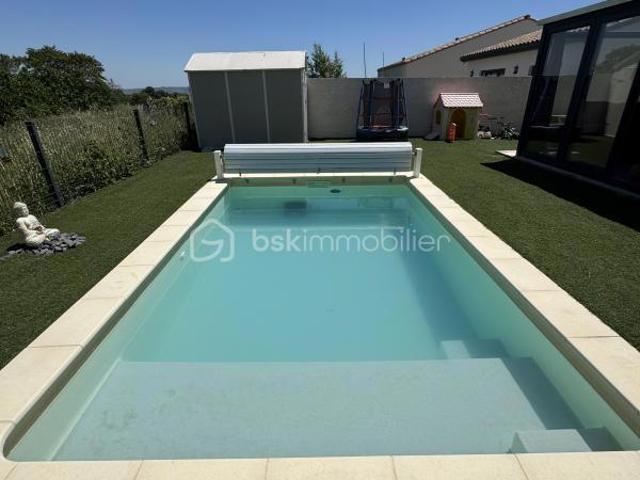 34370 CAZOULS les BEZIERS VILLA PLAIN PIED CALME PAS DE VIS A VIS 3 CHAMBRES PISCINE PHOTOVOLTAIQUES 5 STATIONNEMENTS