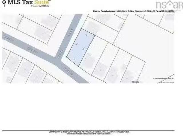34 Highland Drive, New Glasgow, NS, B2H 4C3 vacant land for.