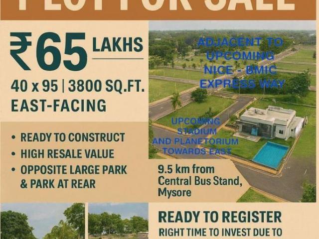 3800 Sq. ft Plot for Sale in Mahadevapura Road, Mysore