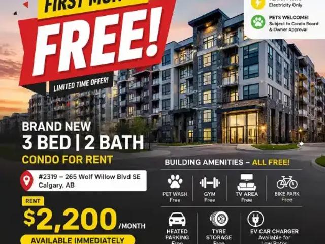 3 Bedroom Condo Calgary AB 104182538