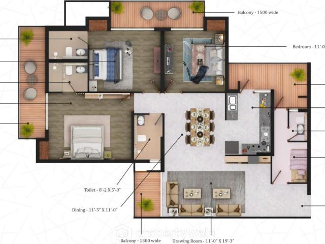 3 Bedroom Apartment for sale in Siddharth Vihar, Ghaziabad P994273