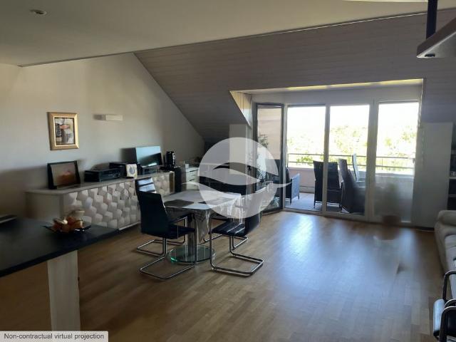 3 bedroom duplex + mezzanine with balcony view of the lake and Alpes