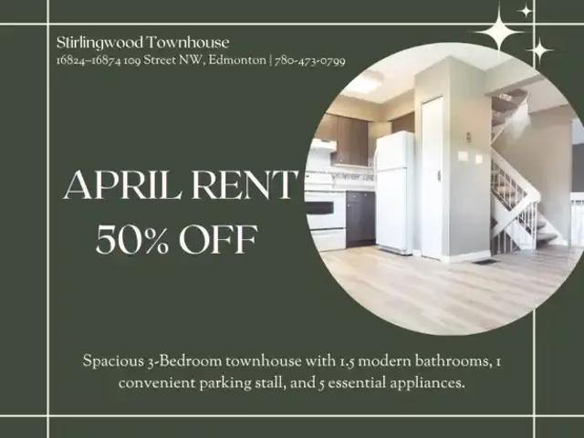 3 Bedroom Townhouse Edmonton AB 100707678