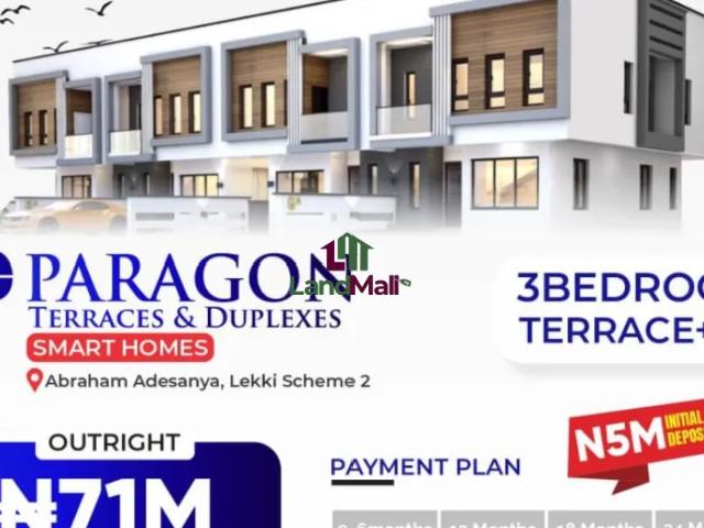 3 Bedroom Terrace With BQ For Sale in Abraham Adesanya, Lekki