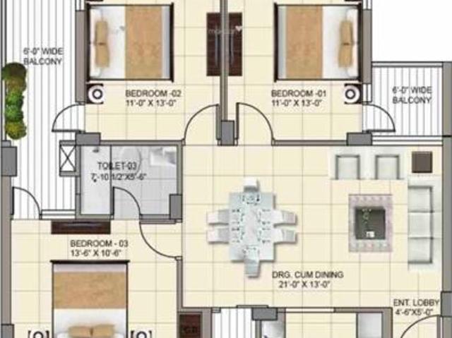 3 bedroom, Zirakpur India N/A 1IN74012542
