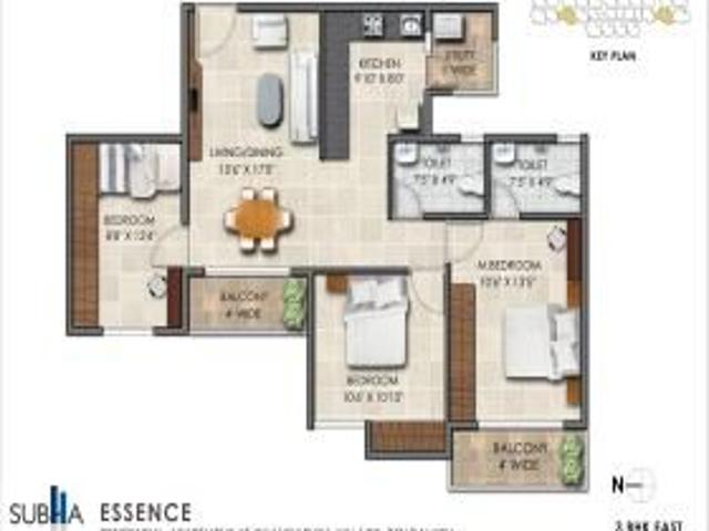 3 BHK 1185 Sq Ft Apartment In Subha Essence, Chandapura, Bangalore