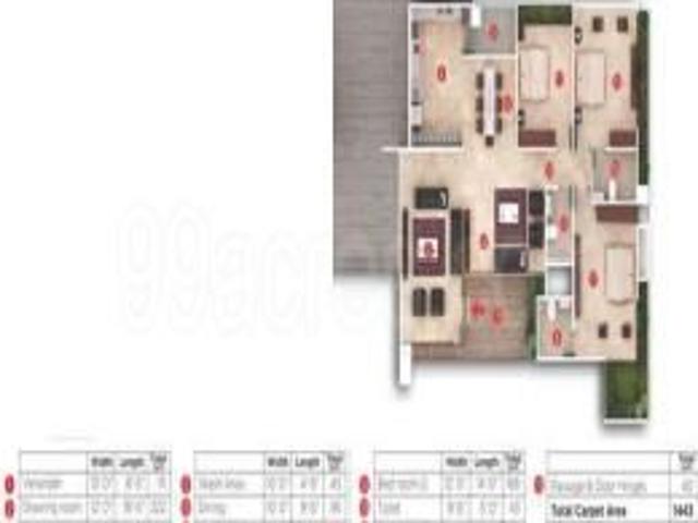 3 BHK 2295 Sq Ft Apartment In Maple Tree Garden Homes, Thaltej, Ahmedabad