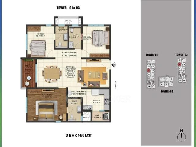 3 BHK Flat In Cybercity Westbrook For Sale In Financial District