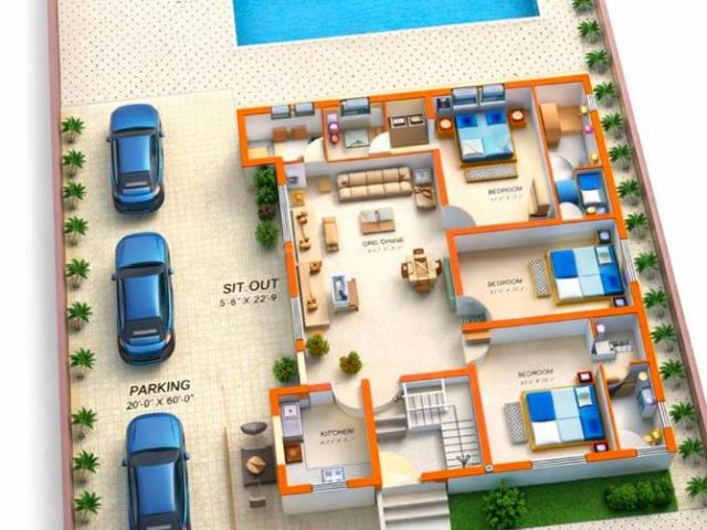 3 BHK Villa in Ramnagar for resale Nainital. The reference number is 20834416