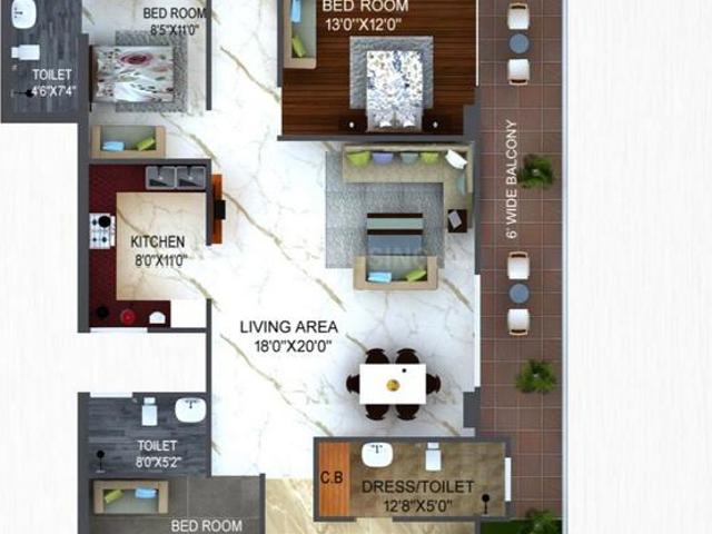 3 BHK Apartment in Canal Road for resale Dehradun. The reference number is 19482621