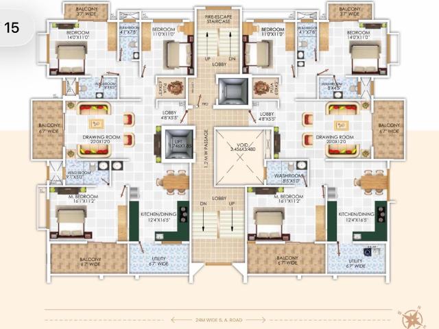 3 BHK Apartment in Abhyankar Nagar for resale Nagpur. The reference number is 20466639