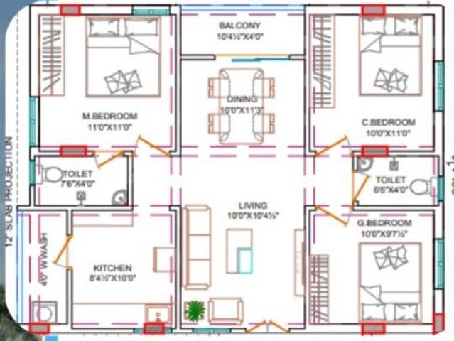 3 BHK Apartment in Bachupally for resale North Hyderabad. The reference number is 16926518
