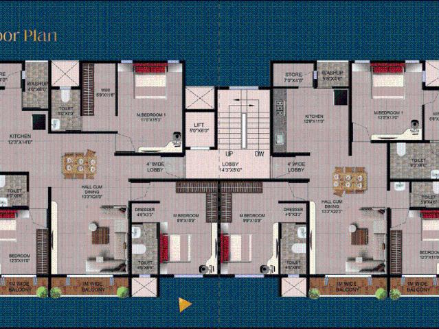 3 BHK Apartment in Govind Nagar for resale Nashik. The reference number is 20038838