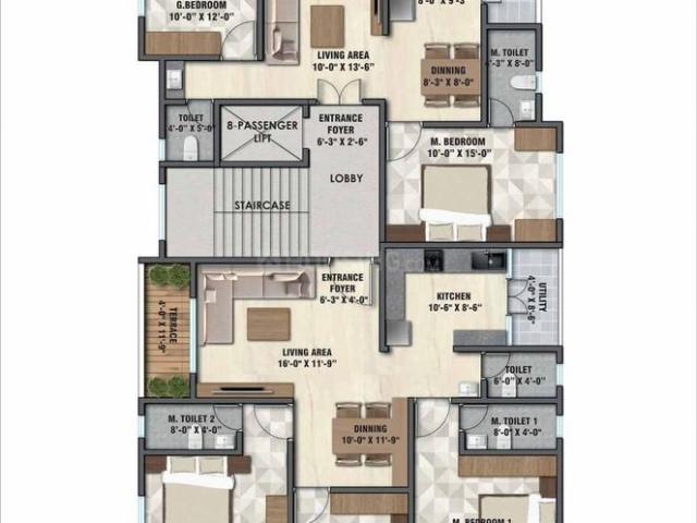 3 BHK Apartment in Gorewada for resale Nagpur. The reference number is 14006978