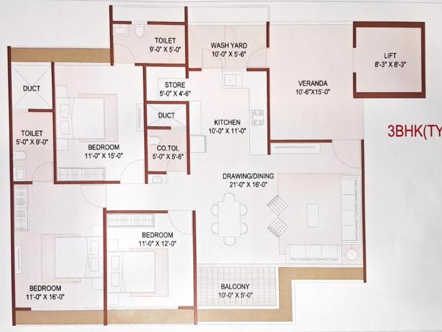 3 BHK Apartment in Ghatlodiya for resale Ahmedabad. The reference number is 19546221