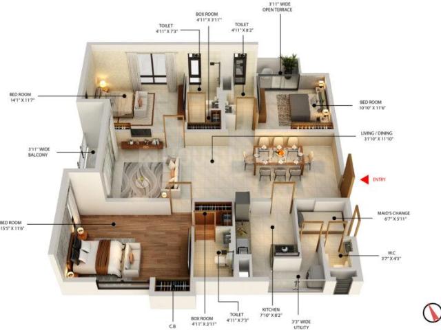 3 BHK Apartment in Entally for resale Kolkata. The reference number is 12632285
