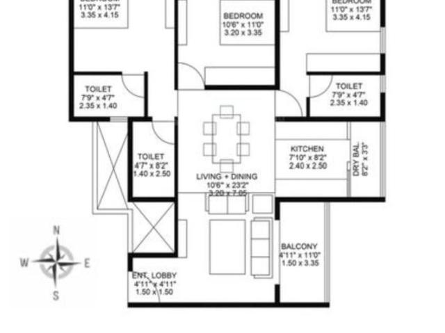 3 BHK Apartment in Kothrud for resale Pune. The reference number is 20800921