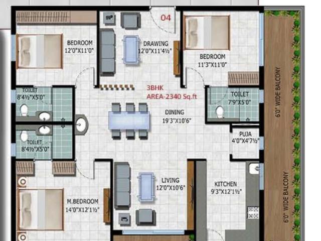 3 BHK Apartment in Kokapet for resale Hyderabad. The reference number is 17398016