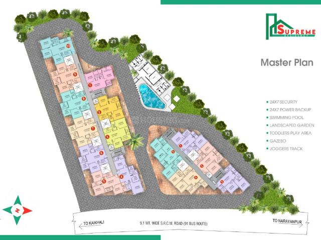 3 BHK Apartment in Kaikhali for resale Kolkata. The reference number is 20741182