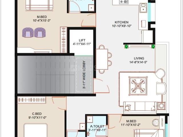 3 BHK Apartment in Kale Nagar 2 for resale Nashik. The reference number is 20902909