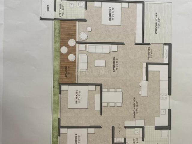 3 BHK Apartment in Kudasan for resale Gandhinagar. The reference number is 15427020